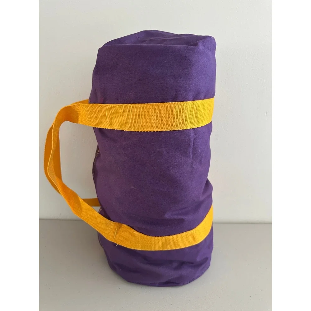 Vintage 80s Utah Jazz NBA Mini Duffle Bag Purple Gold Note Canvas Travel Gym Bag